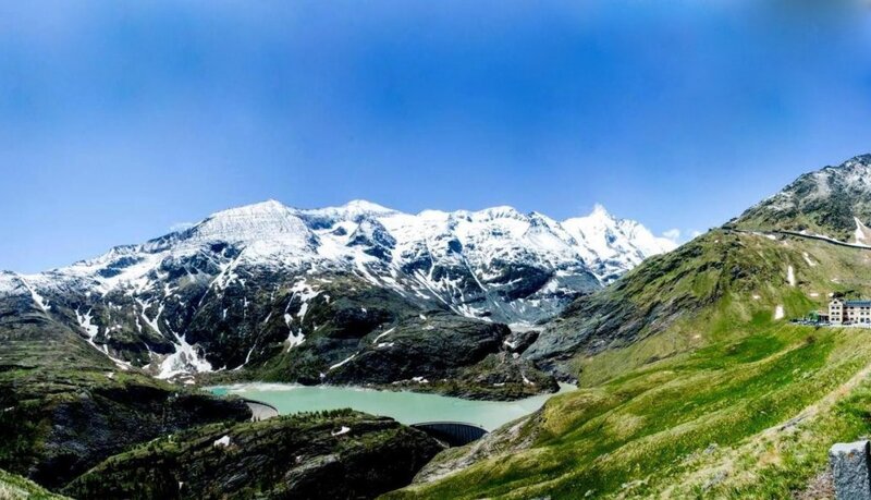 Snow-capped Mountains — Blue, Serene, Afternoon, Photograph, Lake, Dam