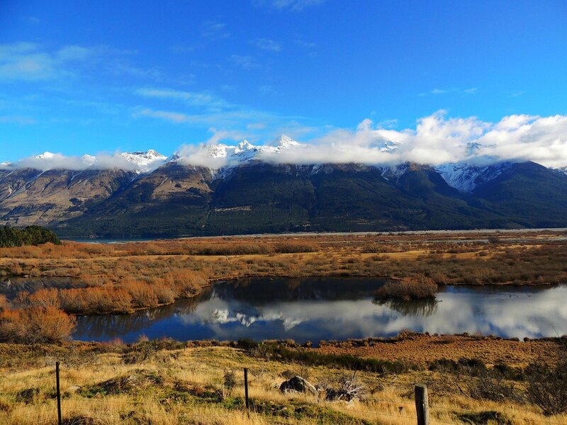 Snow-capped Mountains — Blue, Serene, Afternoon, Photograph, Lake, Marshland