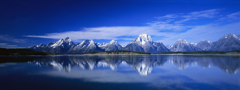 Snow-capped Mountains — Blue, Serene, Afternoon, Photograph, Lake, Reflection, Sky, White