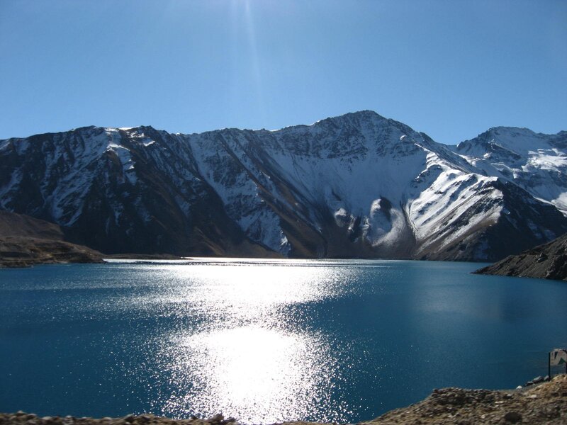 Snow-capped Mountains — Blue, Serene, Afternoon, Photograph, Lake, Sky, Sunlight