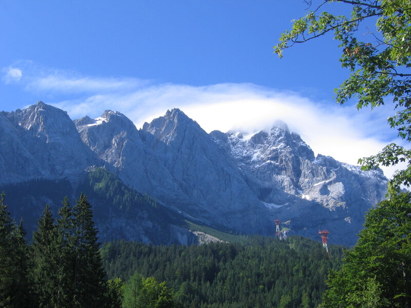 Snow-capped Mountains — Blue, Serene, Afternoon, Photograph, Trees, Clouds