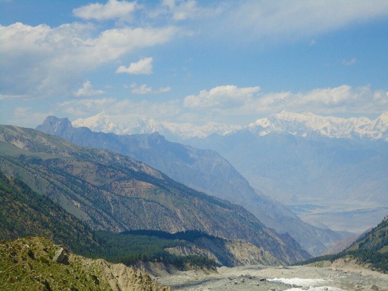 Snow-capped Mountains — Blue, Serene, Afternoon, Photograph, Valley, Sky, Clouds