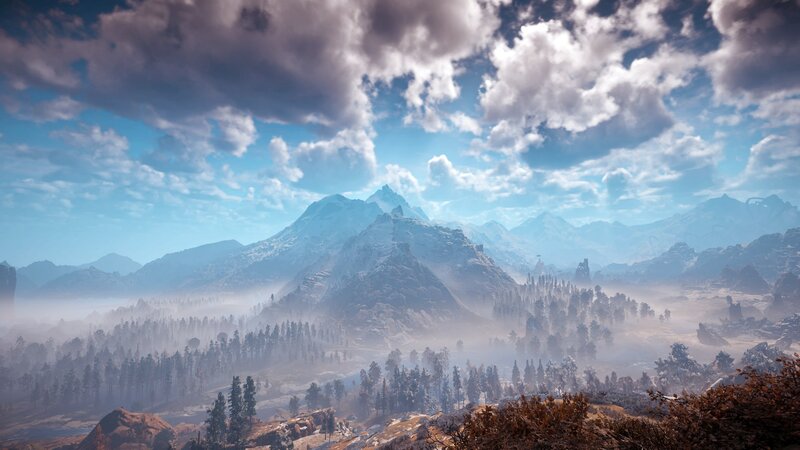 Snow-capped Mountains — Blue, Serene, Morning, 3d Render, Forests