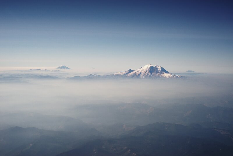 Snow-capped Mountains — Blue, Serene, Morning, Photograph, Clouds, Mountain Range