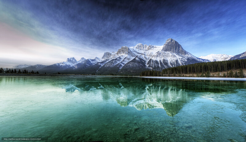 Snow-capped Mountains — Blue, Serene, Morning, Photograph, Lake, Forest, Sky