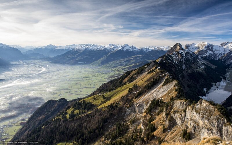 Snow-capped Mountains — Blue, Serene, Morning, Photograph, Valley, River, Forests