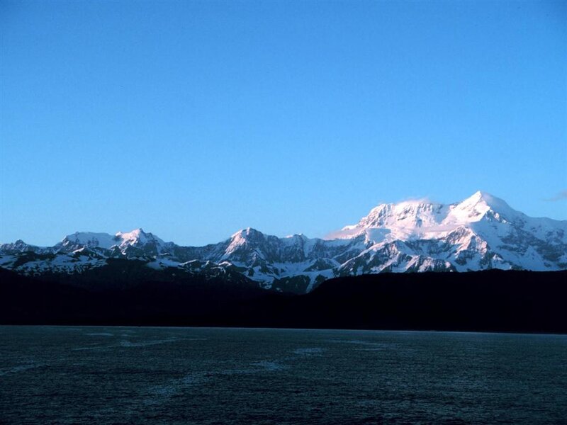 Snow-capped Mountains — Blue, Serene, Morning, Photograph, Water