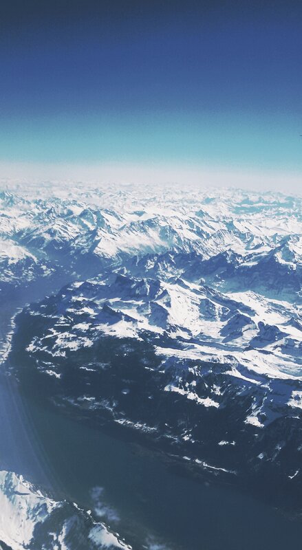 Snow-capped Mountains — Blue, Serene, Photograph, Lake, Sky