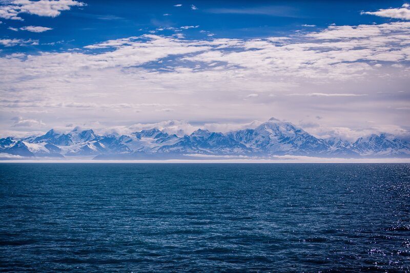 Snow-capped Mountains — Blue, Serene, Photograph, Ocean