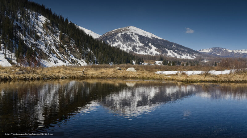 Snow-capped Mountains — Blue, Serene, Spring, Photograph, Lake, Forest