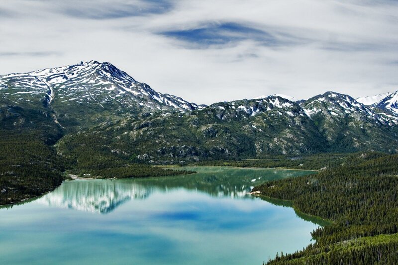 Snow-capped Mountains — Blue, Serene, Summer