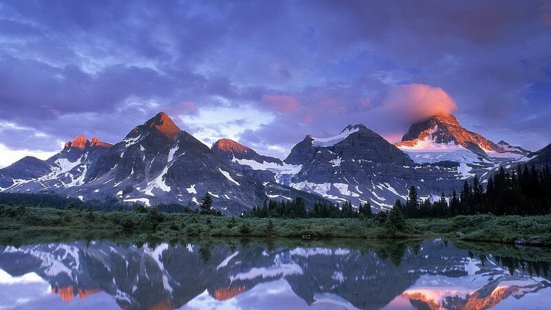 Snow-capped Mountains — Blue, Serene, Sunrise, Photograph, Lake, Trees
