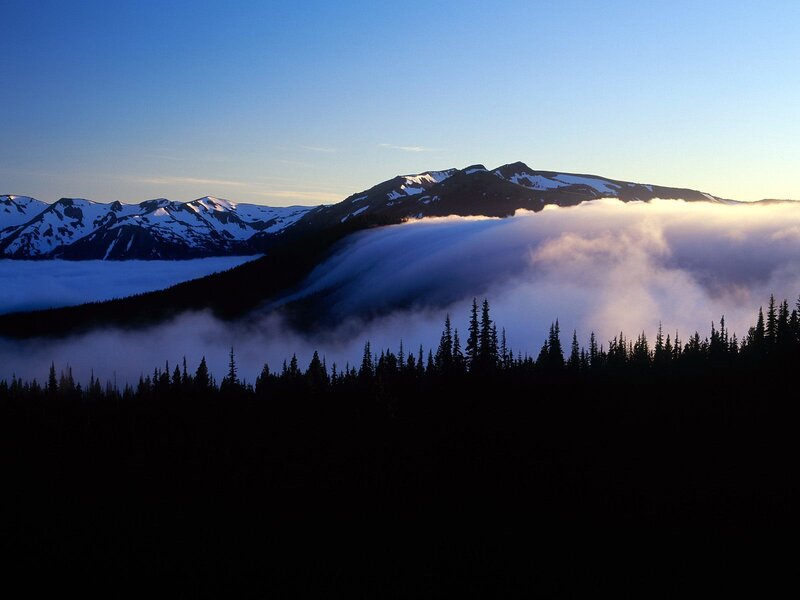 Snow-capped Mountains — Blue, Serene, Sunrise