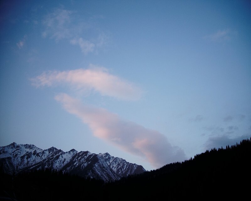 Snow-capped Mountains — Blue, Serene, Sunset, Photograph, Clouds, Forest