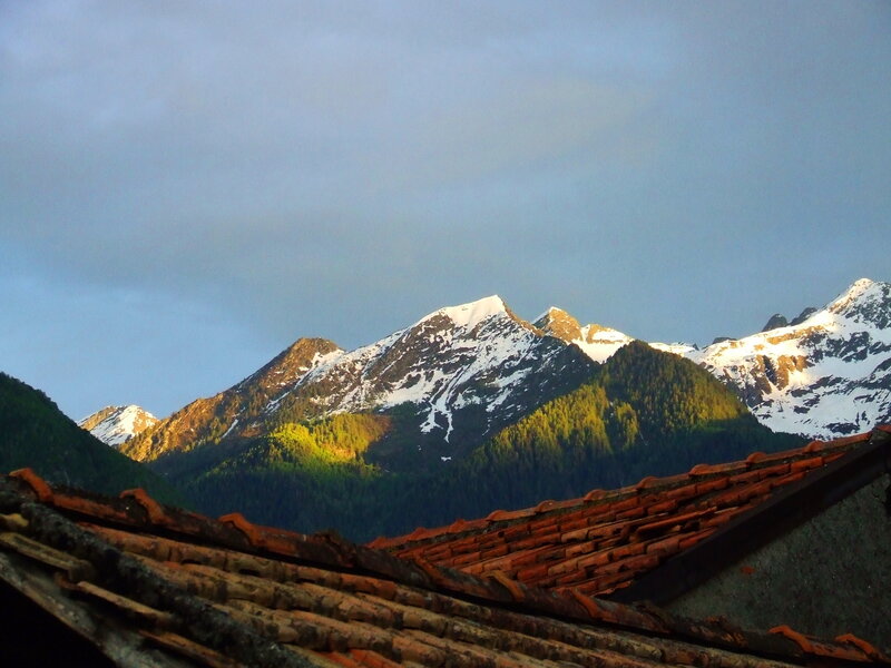Snow-capped Mountains — Blue, Serene, Sunset, Photograph, Forest