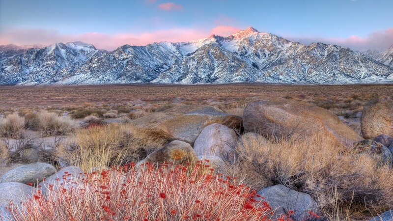 Snow-capped Mountains — Blue, Serene, Sunset, Photograph, Rocks