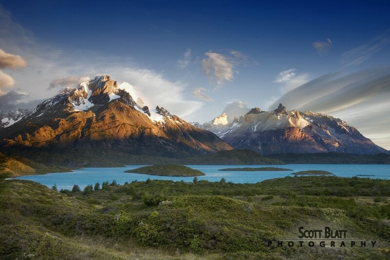 Snow-capped Mountains — Blue, Serene, Sunset