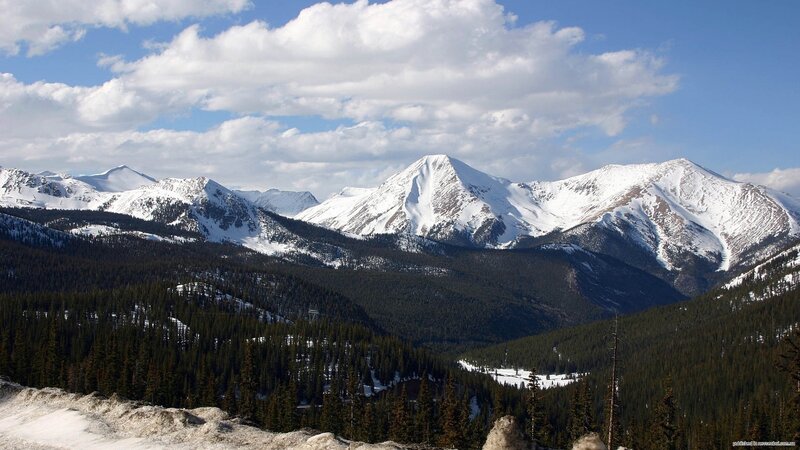 Snow-capped Mountains — Blue, Serene, Winter, Photograph, Forests