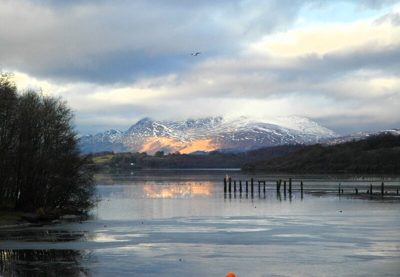 Snow-capped Mountains — Blue, Serene, Winter, Photograph, Lake, Bird