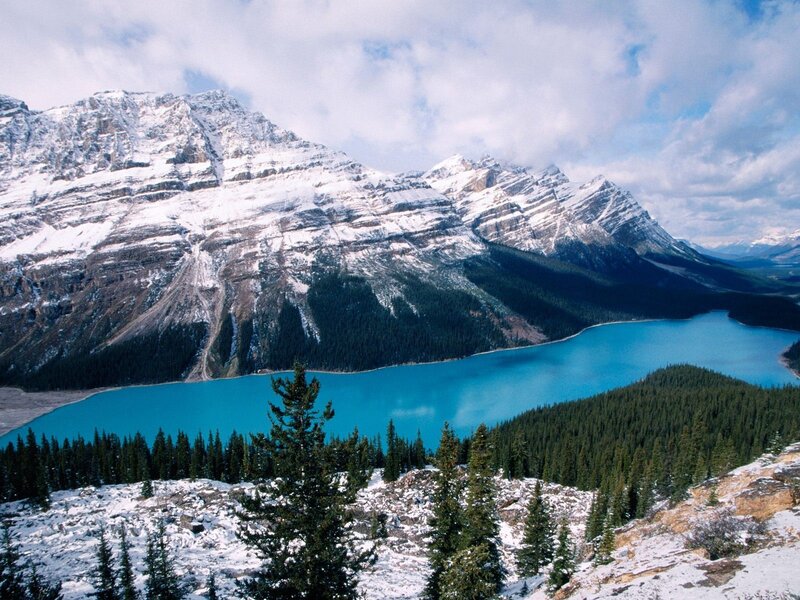 Snow-capped Mountains — Blue, Serene, Winter, Photograph, Lake, Forest, Sky, White