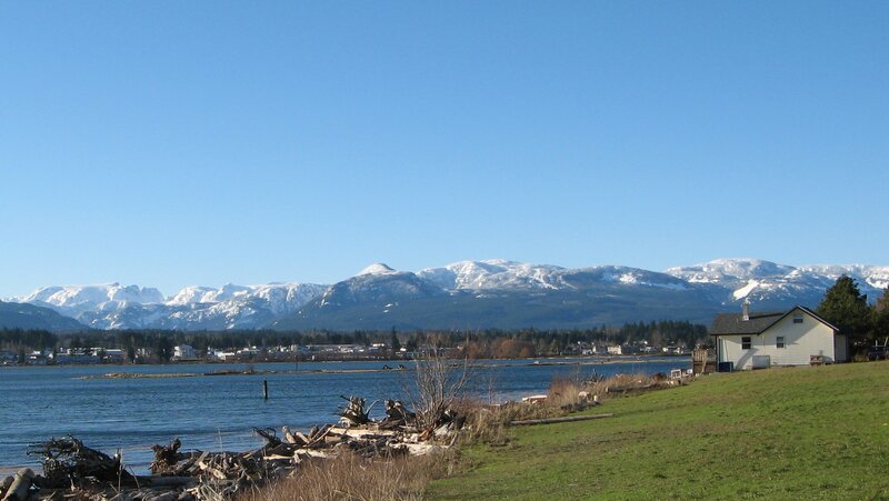 Snow-capped Mountains — Blue, Serene, Winter, Photograph, Lake, House