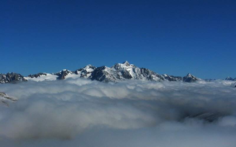 Snow-capped Mountains — Blue