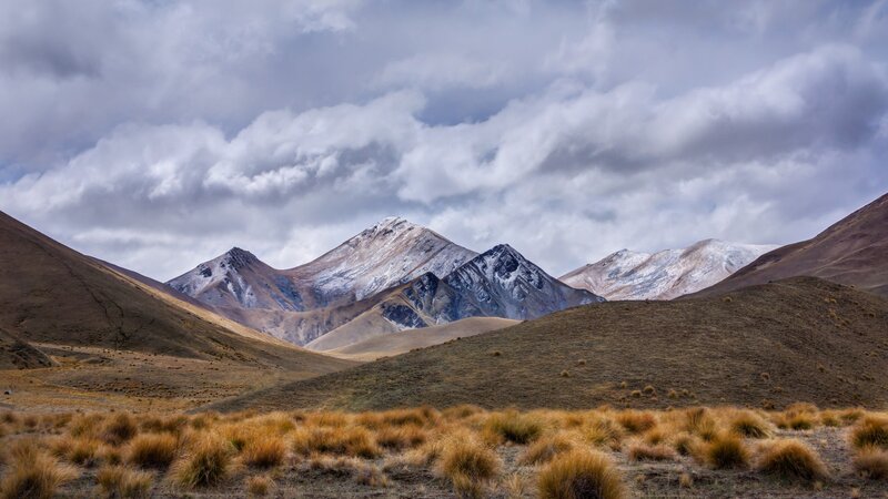 Snow-capped Mountains — Brown, Dramatic, Photograph, Clouds