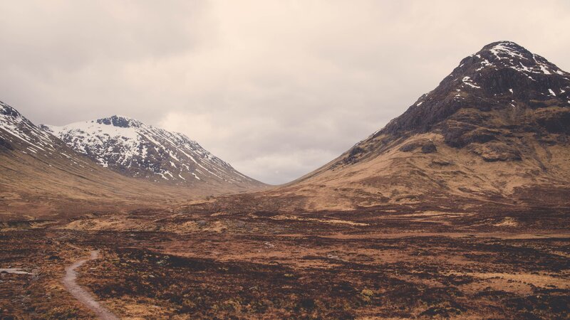 Snow-capped Mountains — Brown, Dramatic, Winter, Photograph
