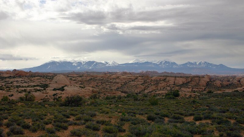 Snow-capped Mountains — Brown, Overcast