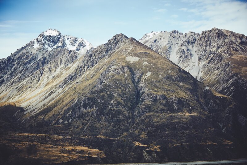 Snow-capped Mountains — Brown, Serene, Afternoon, Photograph