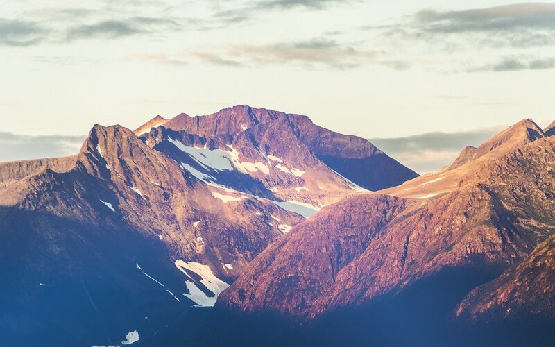 Snow-capped Mountains — Brown, Serene, Sunset, Photograph, Snow