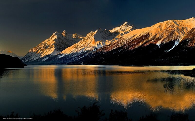 Snow-capped Mountains — Gold, Dramatic