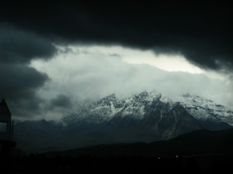Snow-capped Mountains — Gray, Dramatic, Night, Photograph