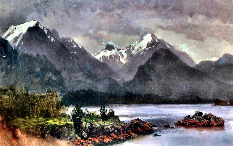 Snow-capped Mountains — Gray, Dramatic, Painting