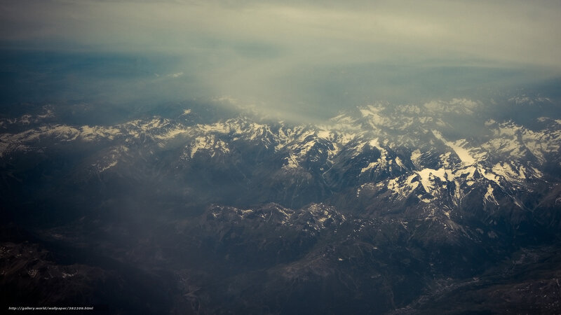Snow-capped Mountains — Gray, Dramatic, Photograph, Clouds, Sky