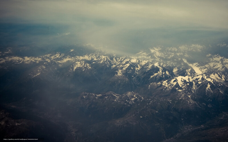 Snow-capped Mountains — Gray, Dramatic, Photograph, Clouds, Snow