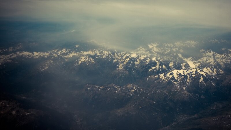 Snow-capped Mountains — Gray, Dramatic, Photograph, Clouds