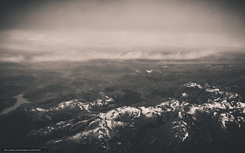 Snow-capped Mountains — Gray, Dramatic, Photograph, Clouds, Valley