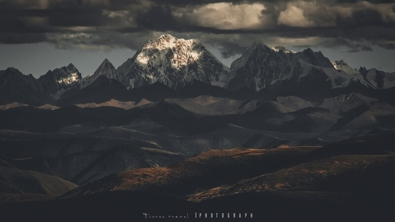Snow-capped Mountains — Gray, Dramatic, Sunset, Photograph, Clouds, Snow