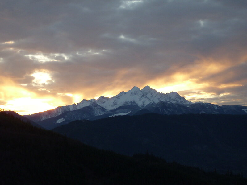 Snow-capped Mountains — Gray, Dramatic, Sunset, Photograph