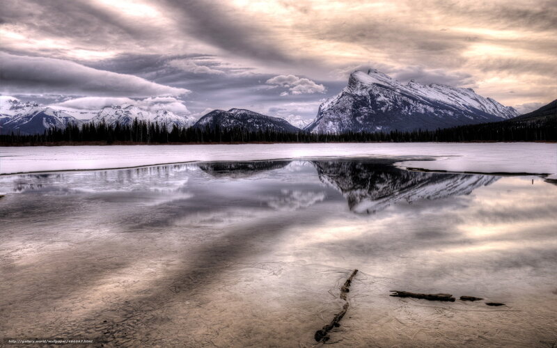 Snow-capped Mountains — Gray, Dramatic, Winter, Photograph