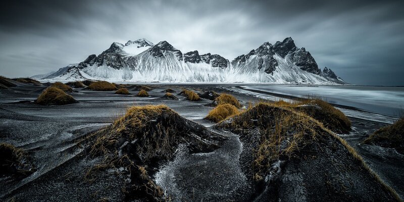 Snow-capped Mountains — Gray, Dramatic, Winter