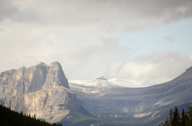 Snow-capped Mountains — Gray, Overcast, Photograph