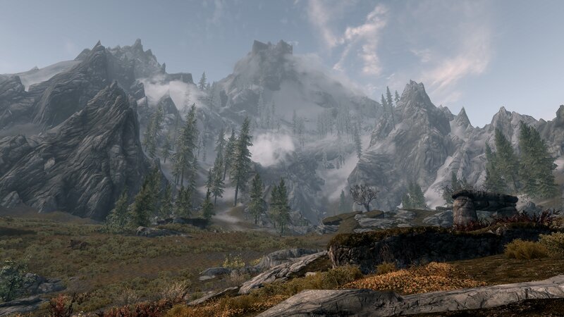 Snow-capped Mountains — Gray, Serene, Autumn