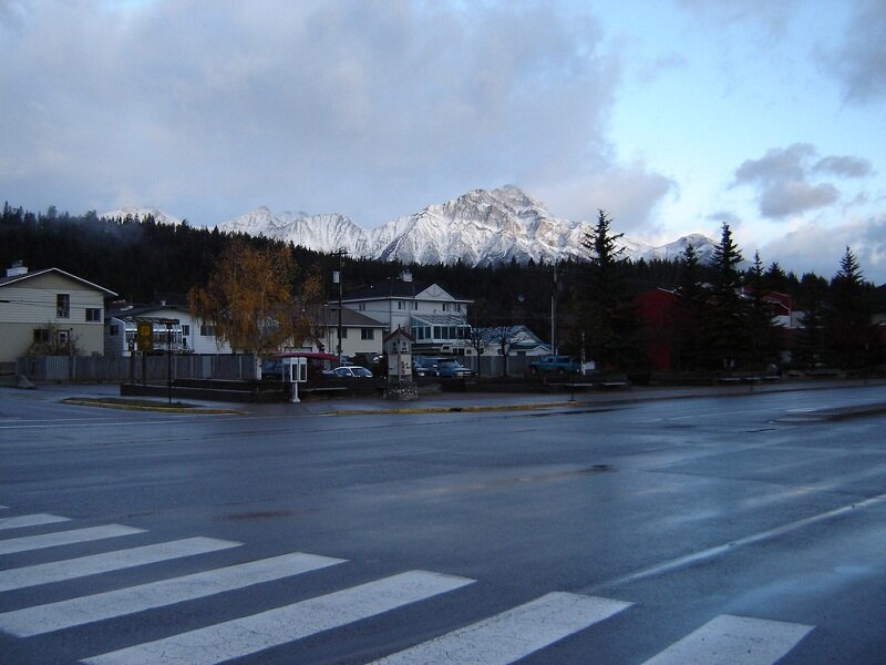 Snow-capped Mountains — Gray, Serene, Morning, Photograph