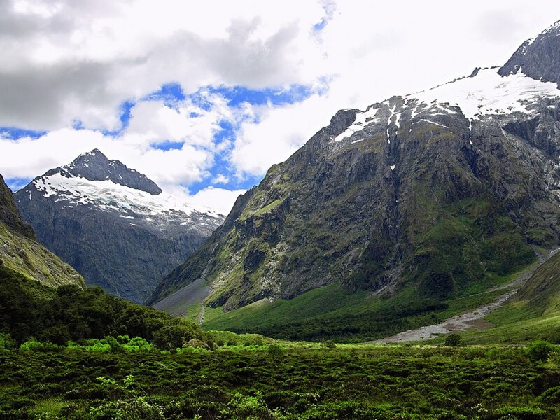 Snow-capped Mountains — Green, Dramatic, Afternoon, Photograph