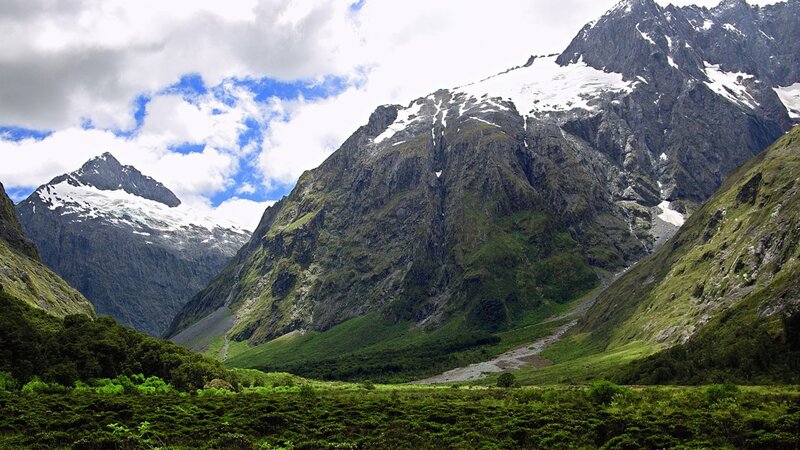Snow-capped Mountains — Green, Dramatic, Afternoon, Photograph, Valley, Trees