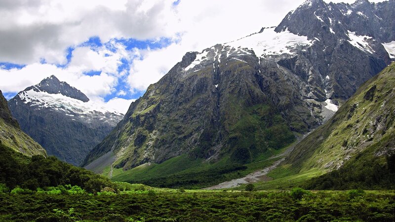 Snow-capped Mountains — Green, Dramatic, Afternoon