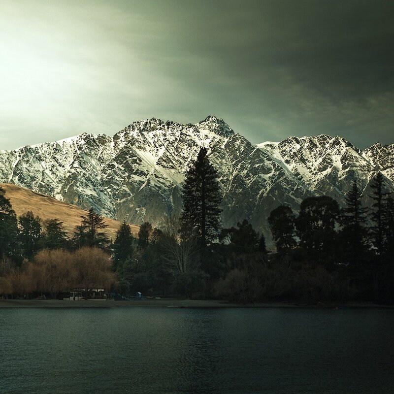 Snow-capped Mountains — Green, Dramatic, Photograph, Lake