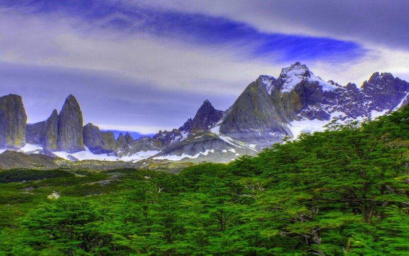 Snow-capped Mountains — Green, Dramatic, Photograph